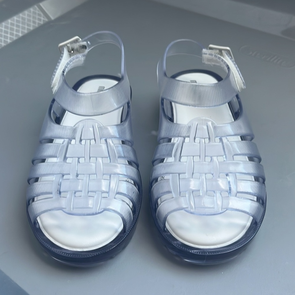 mini Melissa sandals, size 10 clear color.